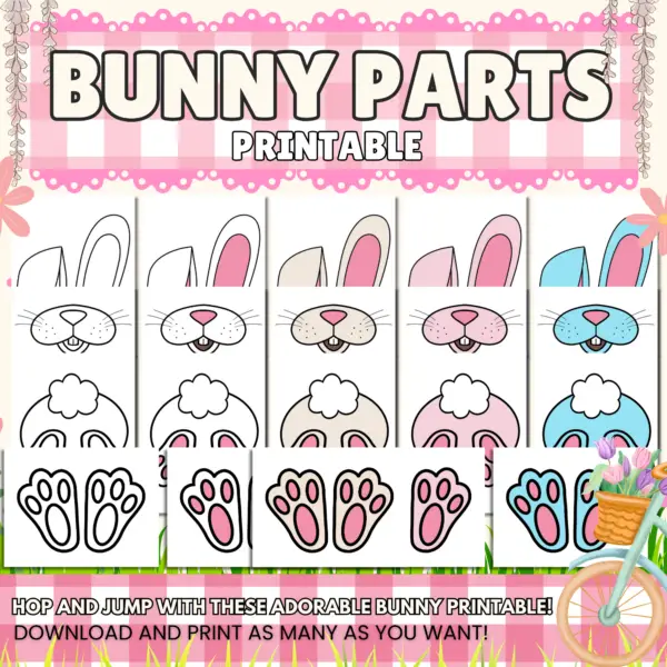 Unleash creativity with our Bunny Parts Bundle Templates! Ideal for crafting fun bunny masks, greeting cards, or spring decorations, these templates include floppy ears, tiny feet, and a fluffy bottom. Simply print on sturdy paper, and let kids color and cut out the pieces to create unique bunny designs. Gather supplies and enjoy a delightful crafting experience! Happy hopping!