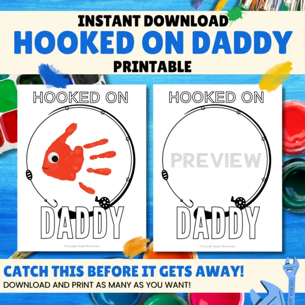 Searching for the perfect dad gift? Try the handprint art project "Hooked on Daddy!" It's an easy way to create a memorable masterpiece that will bring a huge smile to his face. Just print the template, use paint, and let your little one decorate their perfect gift.