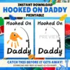 Searching for the perfect gift for Dad that will truly wow him? Introducing the handprint art project, “Hooked on Daddy!” This creative idea is guaranteed to bring a huge smile to his face! Simply print the template, grab some paint, and let those little hands create a unique masterpiece!