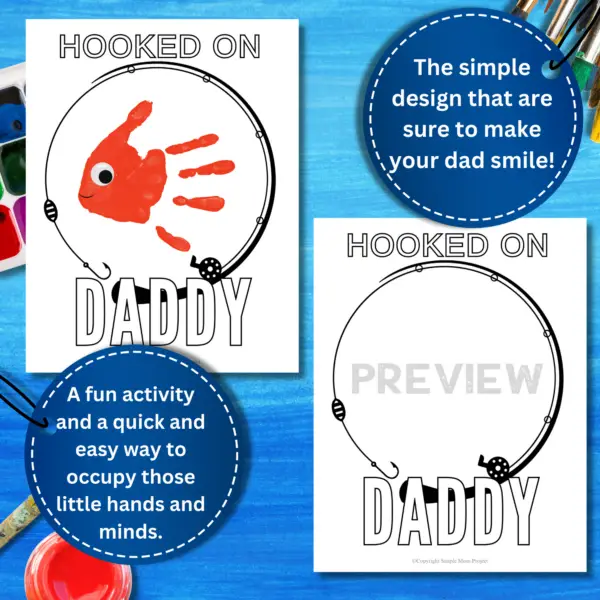 Searching for the perfect dad gift? Try the handprint art project "Hooked on Daddy!" It's an easy way to create a memorable masterpiece that will bring a huge smile to his face. Just print the template, use paint, and let your little one decorate their perfect gift.