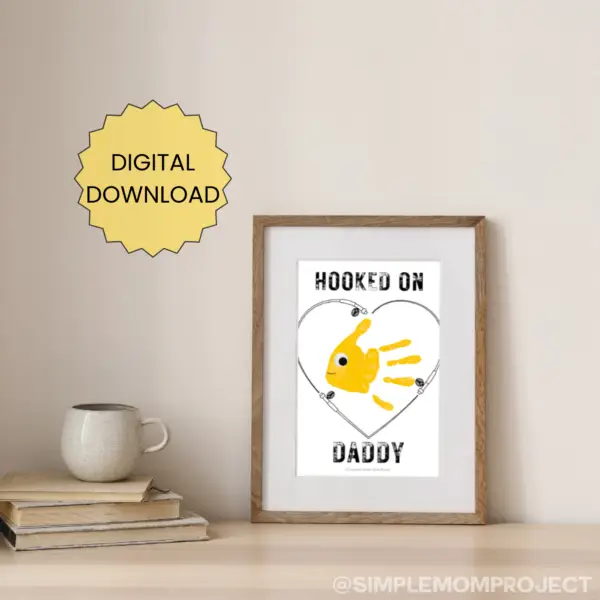 Engaging Hooked on Daddy Handprint Printable Craft Template - Image 8