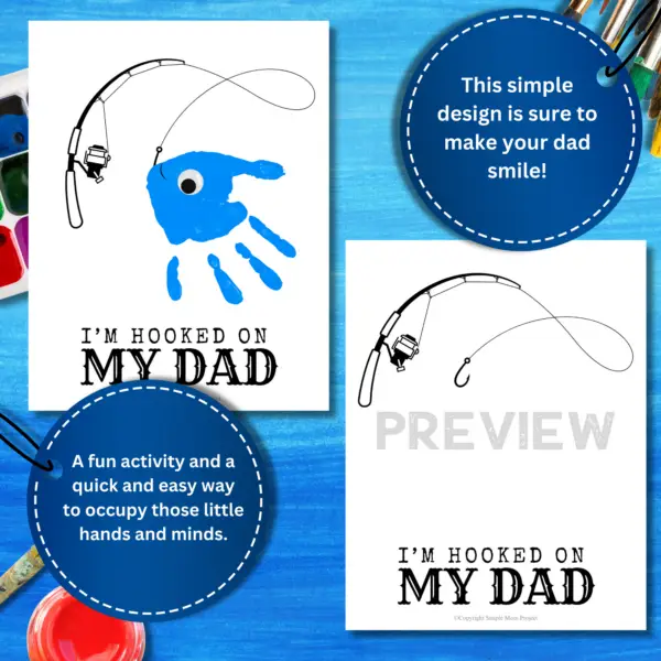 Looking for the ideal gift for Dad? Look no further than the charming handprint art project titled “Hooked on Daddy!” This creative endeavor is sure to bring a huge smile to his face! Simply print the template, gather some paint, and allow those tiny hands to craft a timeless masterpiece!