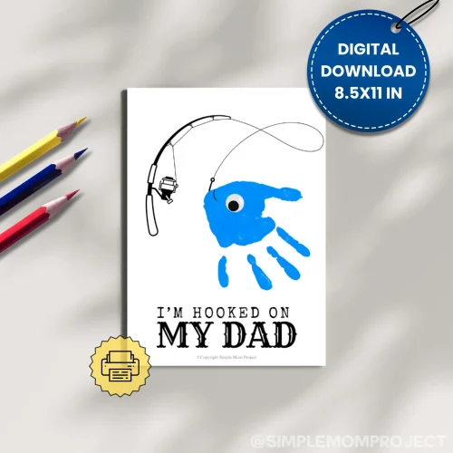 Looking for the ideal gift for Dad? Look no further than the charming handprint art project titled “Hooked on Daddy!” This creative endeavor is sure to bring a huge smile to his face! Simply print the template, gather some paint, and allow those tiny hands to craft a timeless masterpiece!