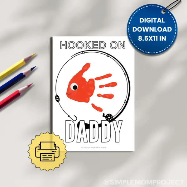 Searching for the perfect dad gift? Try the handprint art project "Hooked on Daddy!" It's an easy way to create a memorable masterpiece that will bring a huge smile to his face. Just print the template, use paint, and let your little one decorate their perfect gift.