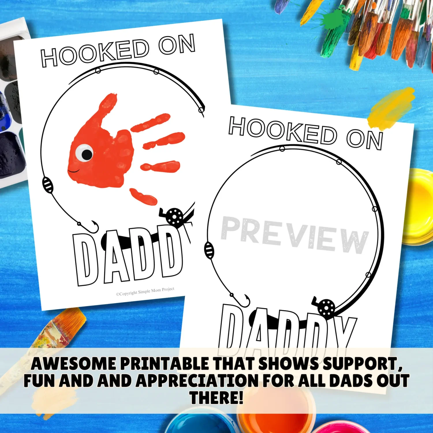 Searching for the perfect dad gift? Try the handprint art project "Hooked on Daddy!" It's an easy way to create a memorable masterpiece that will bring a huge smile to his face. Just print the template, use paint, and let your little one decorate their perfect gift.