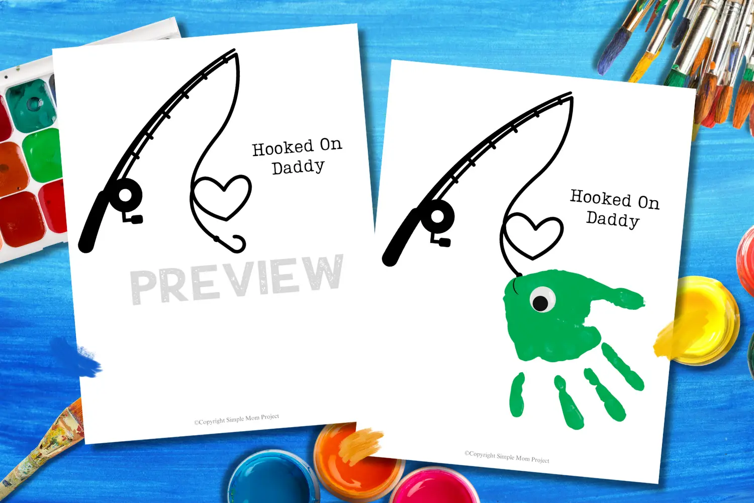 Searching for the perfect gift that will bring a joyful smile to Dad's face? Check out the delightful handprint art project called “Hooked on Daddy!” This is guaranteed to create a huge smile! Simply download the template, gather some vibrant paints, and let those little hands express their creativity like true Picassos!