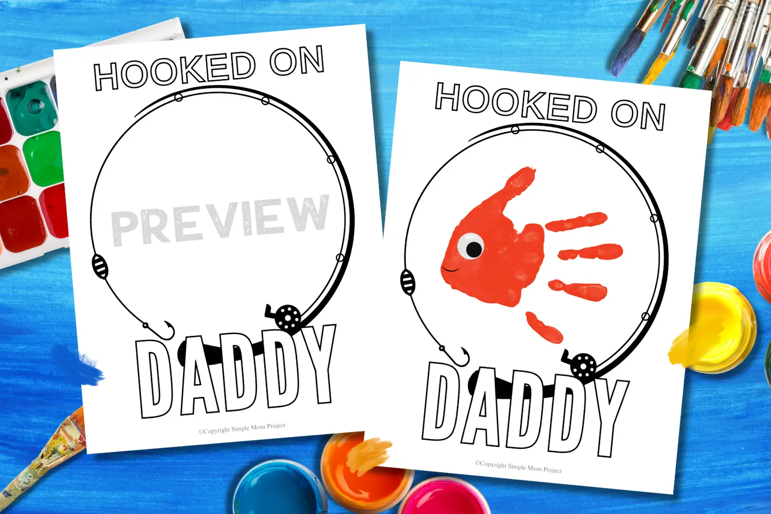 Searching for the perfect dad gift? Try the handprint art project "Hooked on Daddy!" It's an easy way to create a memorable masterpiece that will bring a huge smile to his face. Just print the template, use paint, and let your little one decorate their perfect gift.