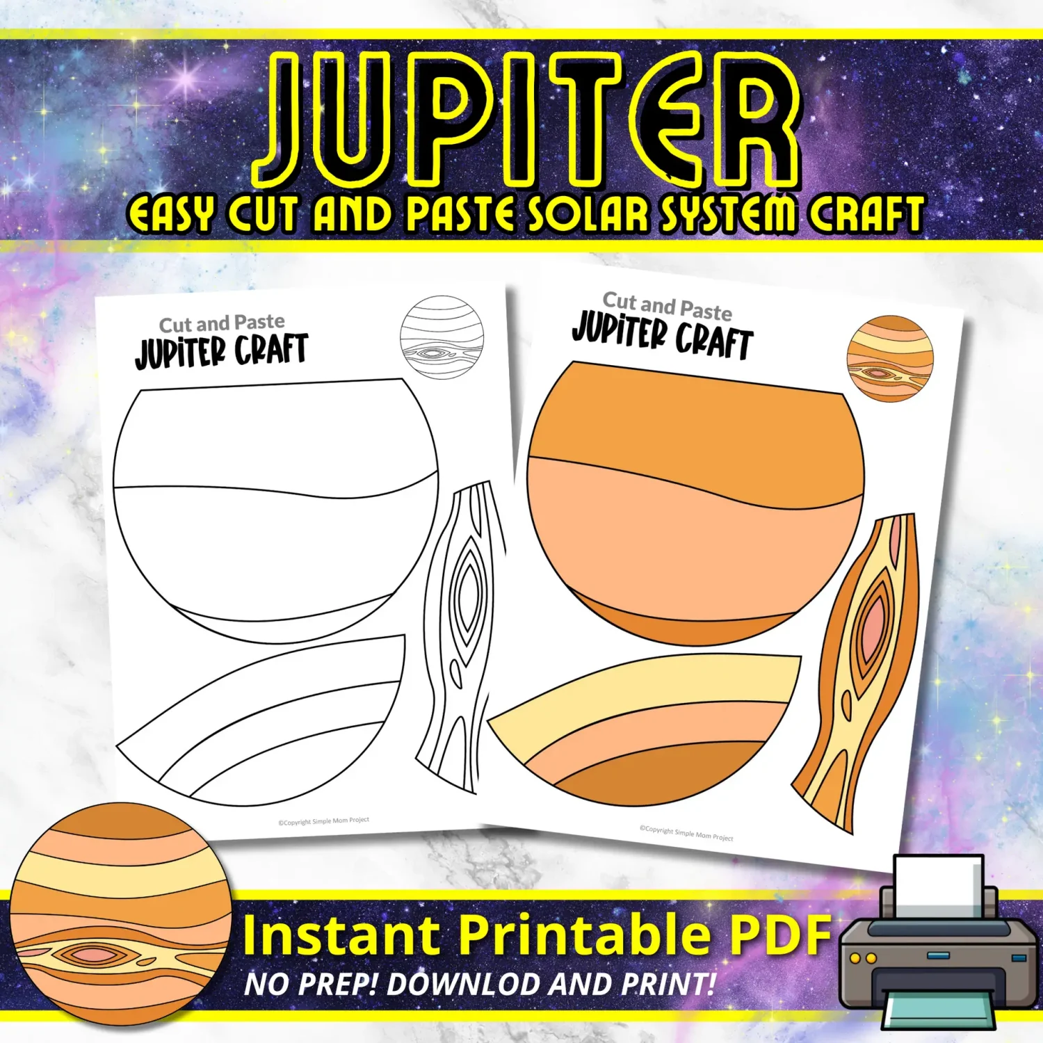 Are you prepared to embark on an exciting journey with your young learners to discover the incredible planet Jupiter? This Jupiter craft is the ideal activity to make that happen! It's a fun and easy space-themed project that will leave kids of all ages thrilled with joy. You can attach it to a Styrofoam cup, a paper plate, or even turn them into coffee filter planets! Don't wait—get your Jupiter template now for an extraordinary experience! ???