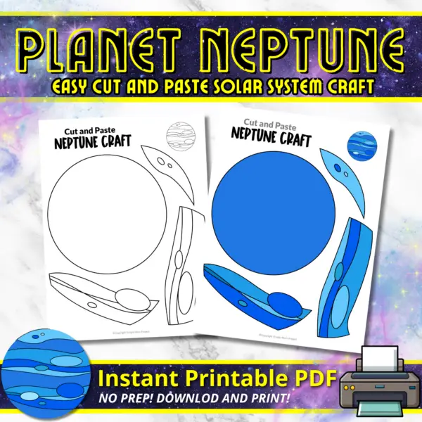 Prepare for an exciting cosmic journey to Neptune! Gather your coloring materials, intriguing facts, and our delightful printable craft template for a stellar crafting experience with your young aspiring astronauts! Click that download button and let the interstellar fun commence!