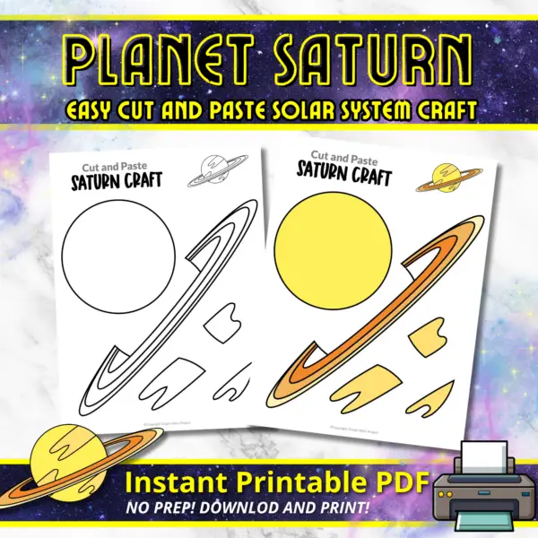 Eager to enhance your understanding of Saturn? Gather your coloring supplies, intriguing facts, and our printable Saturn craft template for an extraordinary crafting experience with your children! Click the download button to embark on your Saturn adventure!