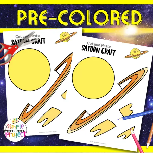 Eager to enhance your understanding of Saturn? Gather your coloring supplies, intriguing facts, and our printable Saturn craft template for an extraordinary crafting experience with your children! Click the download button to embark on your Saturn adventure!