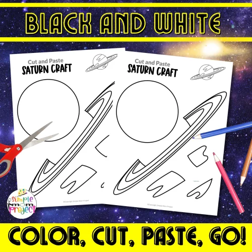 Eager to enhance your understanding of Saturn? Gather your coloring supplies, intriguing facts, and our printable Saturn craft template for an extraordinary crafting experience with your children! Click the download button to embark on your Saturn adventure!