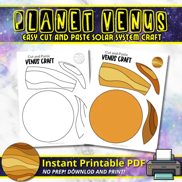 Do your little astronauts have a passion for NASA? Get ready to launch into a cosmic adventure with this fantastic Venus planet craft! You don’t need a rocket scientist’s expertise to join in on this exciting journey through space. It’s a stellar way to discover our solar system! Grab your Venus printable template now and kick off the intergalactic fun!