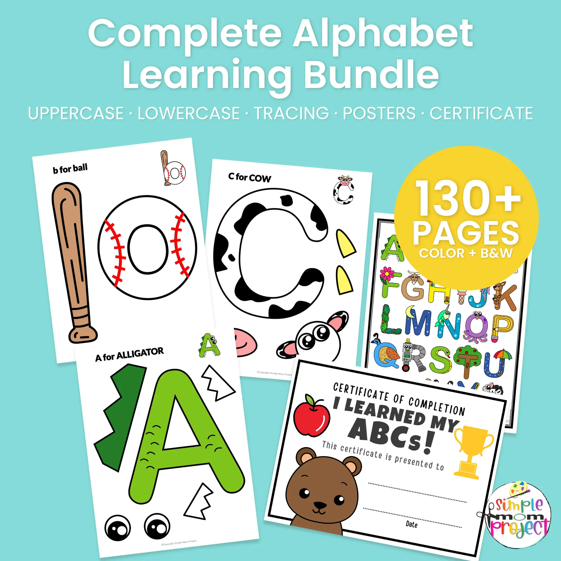 Complete Alphabet Learning Bundle — 130+ Printable Crafts & Worksheets