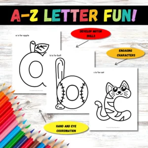 Get your hands on these snazzy black and white lowercase alphabet crafts, from A to Z! Each letter struts its own quirky style, ready to spark creativity in your little learners. Whether you're diving into classroom antics, jazzing up home decor, or embarking on crafty escapades, these beauties transform lowercase letter fun into an exciting adventure. Just print, snip, color, and let the crafting bash commence! Perfect for teachers, parents, and anyone itching to add a sprinkle of hands-on joy to learning!