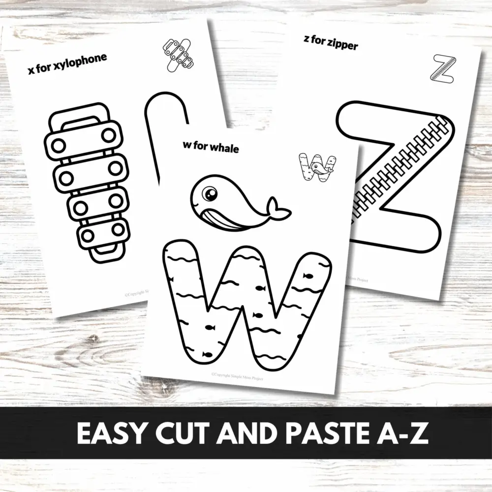 26 Black and White Cut and Paste Lowercase Alphabet Craft Classroom Activity | Instant Download | Classroom Activity - Image 4