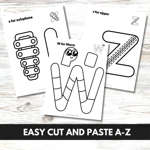 Grab these delightful lowercase alphabet crafts in both black and white options, featuring designs from A to Z! Each letter boasts its own unique style, ready to spark the creativity of your young learners. Ideal for classroom activities, educational home decor, or creative projects, these treasures transform black and white lowercase alphabet exploration into an exciting journey. Simply print, cut, color, and let the fun of assembly commence! Perfect for teachers, parents, and anyone looking to add a touch of hands-on enjoyment to learning!