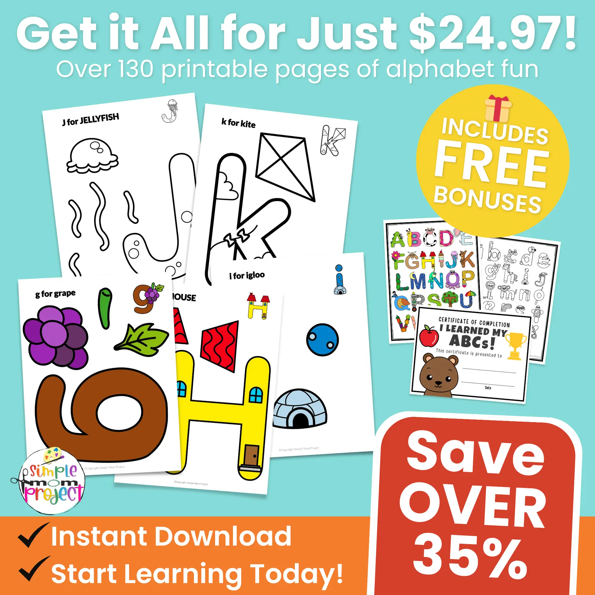 Keep little learners busy with these simple, no-prep alphabet crafts. 130+ printable pages of letters, tracing sheets, and posters for preschool and kindergarten ABC lessons.