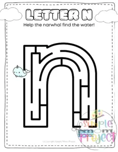 Letter n printable, n worksheets, instant download, n preschool, toddlers, n coloring page, n uppercase, n lowercase, abc kindergarten, letter n phonics, letter n handwriting, letter n tracing, letter n pdf