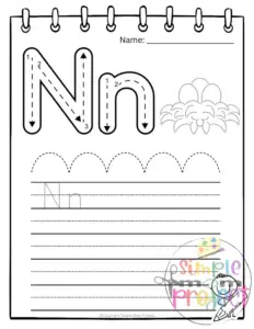 Letter n printable, n worksheets, instant download, n preschool, toddlers, n coloring page, n uppercase, n lowercase, abc kindergarten, letter n phonics, letter n handwriting, letter n tracing, letter n pdf