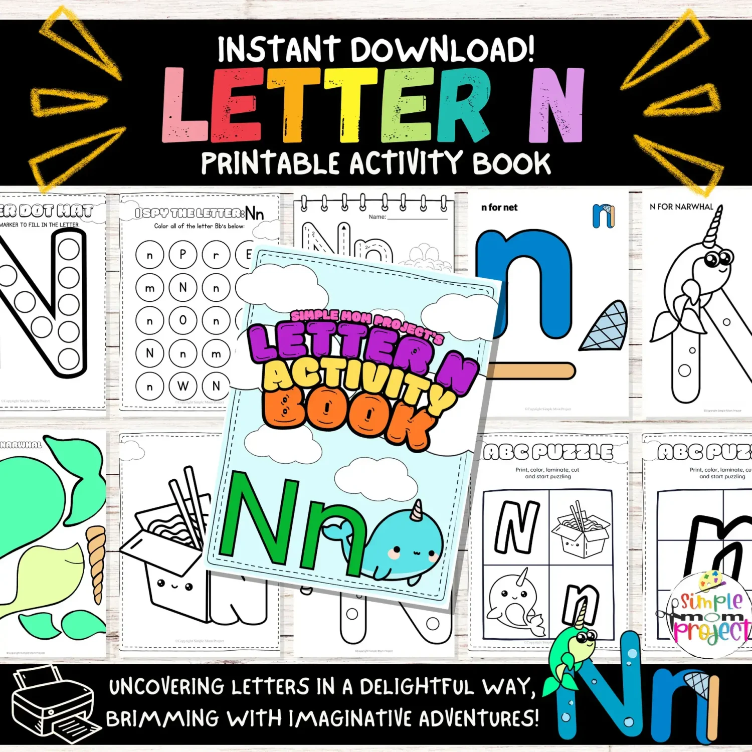 Start an alphabet adventure with our fun letter N craft and worksheet bundle! This printable set helps kids recognize, write, and sing the letter N while enhancing fine motor skills and creativity. Kids can create puppets, cards, or flashcards using the templates, encouraging bonding and learning through craft. With minimal setup, these activities promise an enjoyable and educational experience for little ones. Get your letter N templates now to kick off the crafting fun!