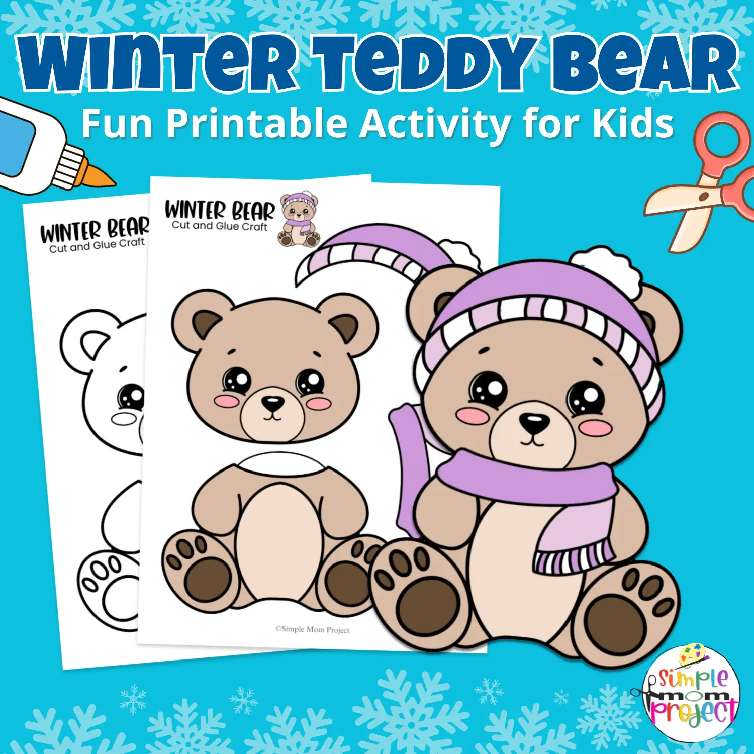 ?❄️ This Winter Bear Craft Printable is the perfect way to add fun to your preschool winter craft activities. Kids will love this cut and paste winter craft, and teachers can easily use it for classroom winter bulletin board ideas or seasonal lessons. Great for homeschool, daycare, or simple screen-free winter activities!
