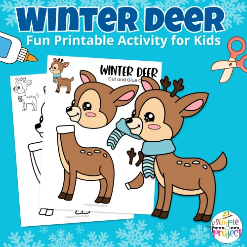 ❄️ Keep kids busy this winter with a fun Winter Deer Craft! This printable cut-and-paste activity is perfect for preschool, kindergarten, and homeschool.