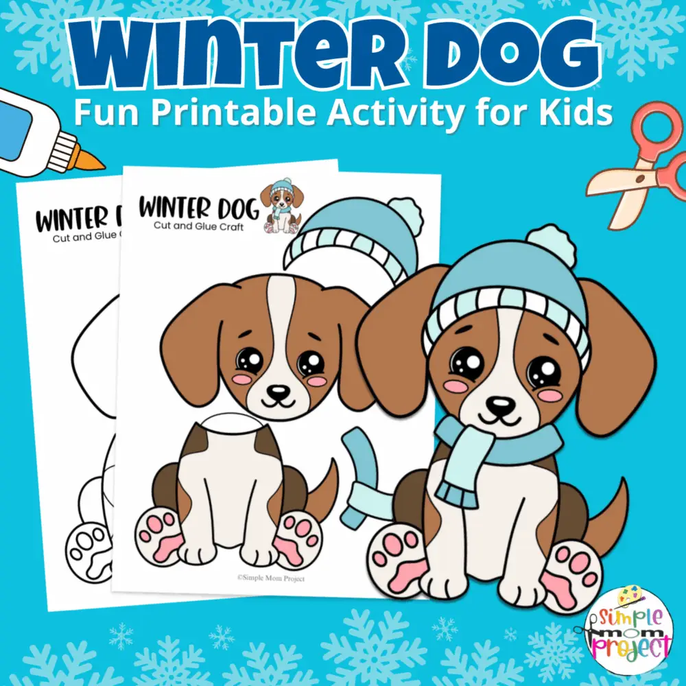 Keep kids engaged with this adorable Winter Dog Craft! A cut & glue printable activity perfect for classrooms, homeschool, or cozy snow days.