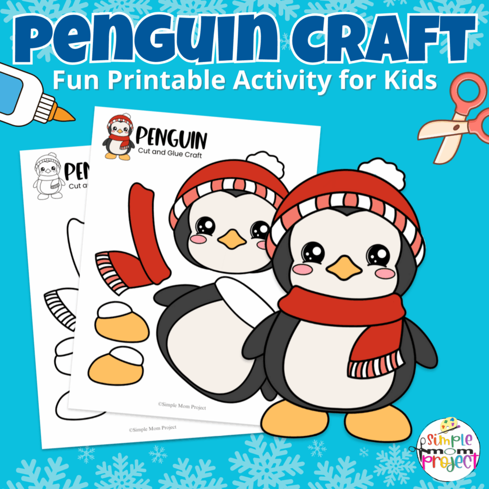 🐧 Cozy winter days call for fun! This penguin craft template is a kid-approved activity for preschool, kindergarten, and homeschool families.