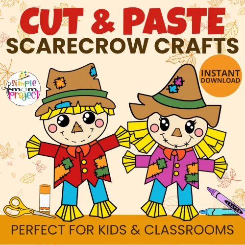 Make fall fun with this Scarecrow Cut & Paste Craft! Kids will love cutting, pasting, and coloring their own scarecrow. Perfect for classrooms, homeschool, or family craft time. Instant PDF download! ✂️🖍️