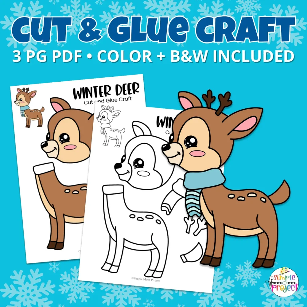 ? Looking for an easy winter classroom craft? Try this deer cut and paste template—a no-prep printable kids love! Perfect for winter units.
