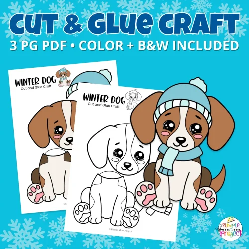 This Winter Dog Craft is a simple cut-and-paste project that builds fine motor skills. Great for preschool, kindergarten, and early learners.