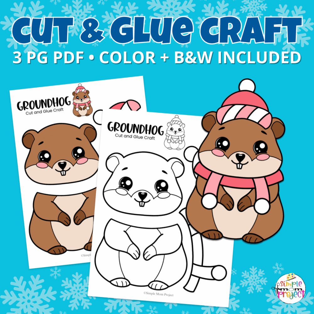 This groundhog cut and paste craft makes winter learning fun! Great for teachers, parents, and homeschoolers looking for a simple seasonal activity.