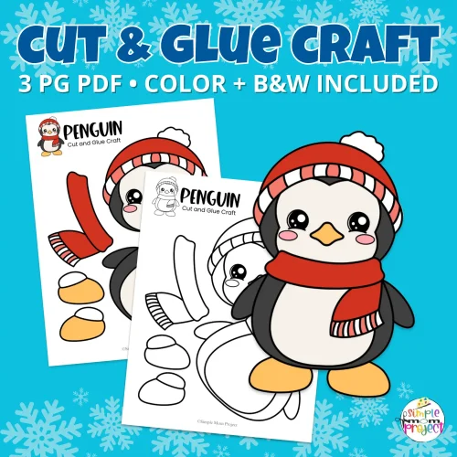 ? Keep kids busy this winter with this easy penguin craft! Just print, cut, and glue for a fun screen-free activity perfect for preschool and kindergarten.