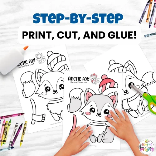 Craft your own Arctic Fox! ❄️ This printable cut & paste craft is perfect for kids who love animals and winter fun. Great for preschool, homeschool, or after-school activities. Quick, easy, and adorable!