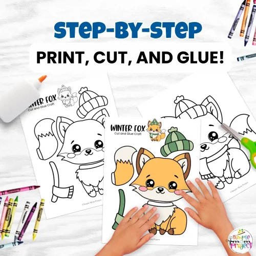 Strengthen fine motor skills while crafting this printable fox template. Perfect for preschool, kindergarten, and elementary winter projects.