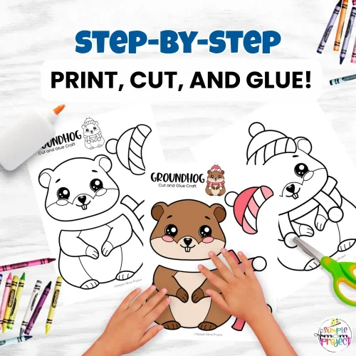 Kids will love this fun cut & paste groundhog craft! ? A printable activity perfect for preschool, kindergarten, homeschool, & classroom use.