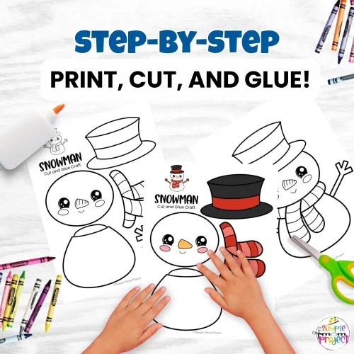A fun cut & glue snowman craft ❄️. Great for literacy centers, winter lessons, & holiday-free classroom activities. Easy, printable PDF! ✂️