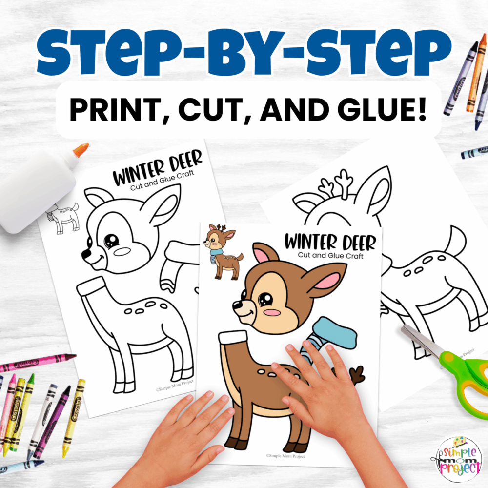 🌟 Create lasting winter memories with this easy printable deer craft. Perfect for classrooms, homeschool, or family craft time at home.