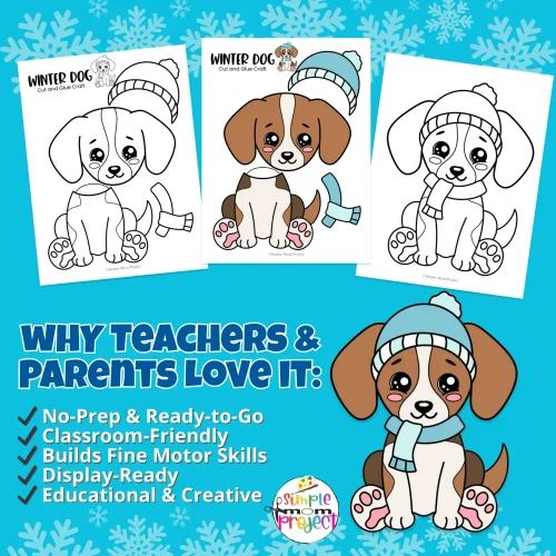 Add puppy love to your winter lessons with this printable dog craft! Quick, no-prep, and fun for kids in homeschool or classroom settings.