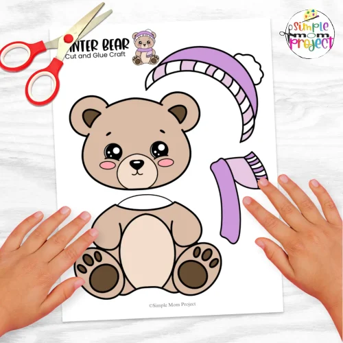 ?❄️ Looking for arctic animal crafts for your classroom or homeschool? This Winter Bear Cut & Glue Craft is a fun addition to winter lesson plan crafts. Perfect for preschool winter art projects, animal cut and paste printables, and simple paper crafts for kids.
