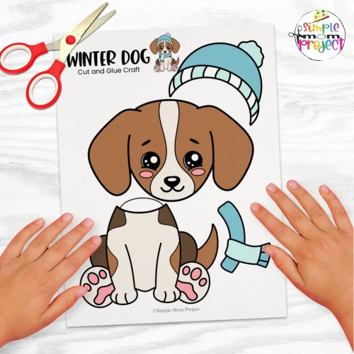 Teachers and parents love this Winter Dog Craft! A no-prep cut & glue template that’s fun, screen-free, and perfect for winter animal units.