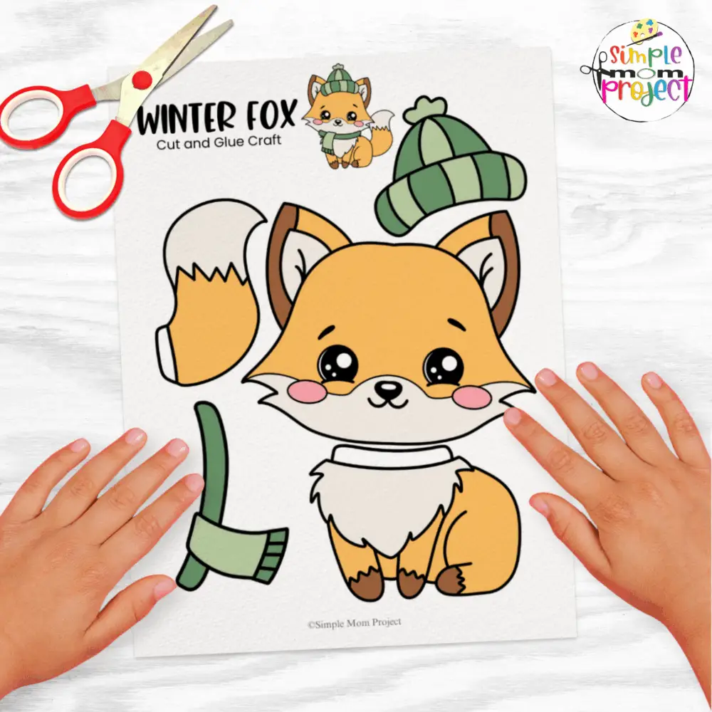 Add creativity to your winter unit study with this easy fox craft. Just print, cut, and glue for a simple, screen-free activity kids will love.