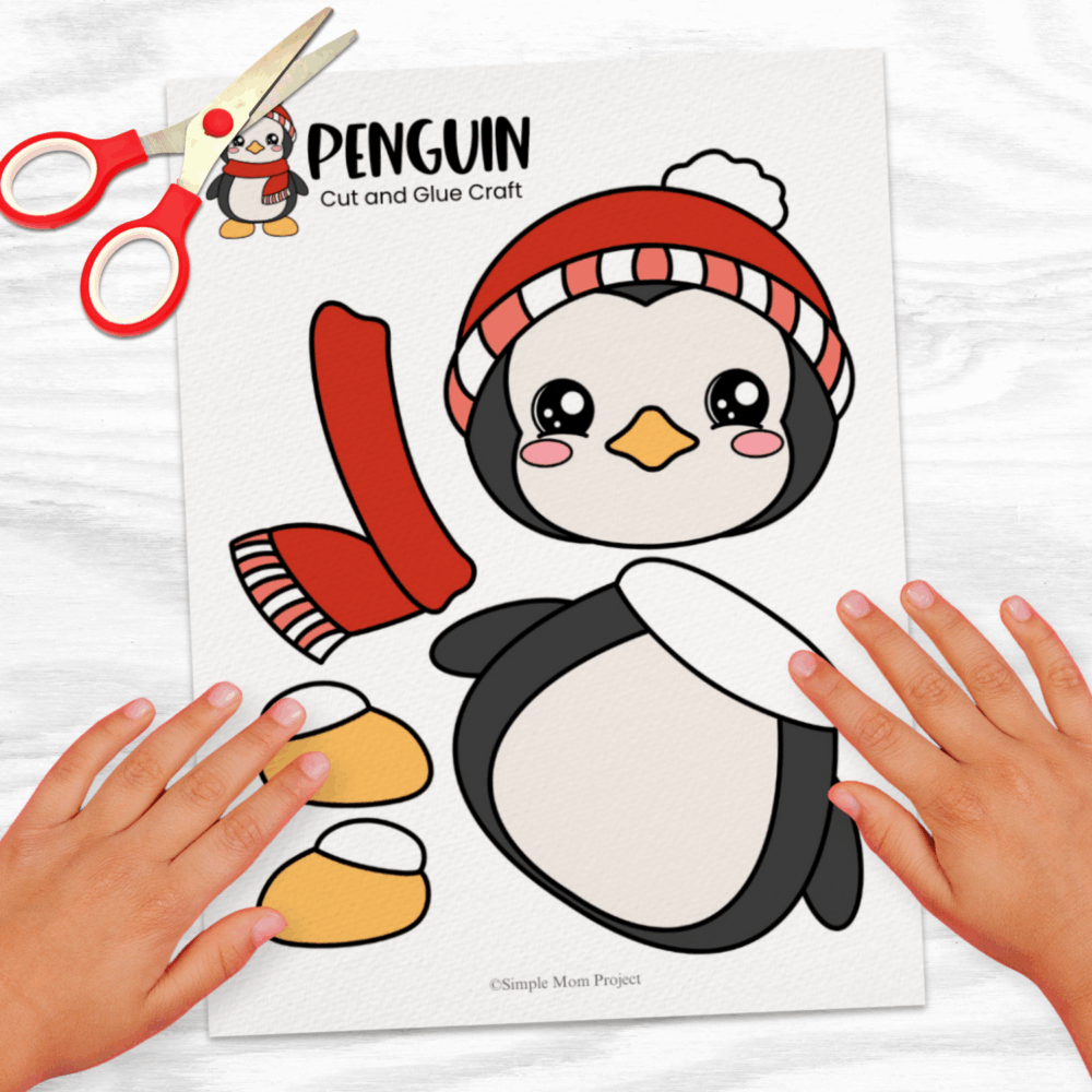 🎨 Kids love this penguin cut & glue craft! A simple, no-prep activity that builds fine motor skills while creating an adorable penguin.