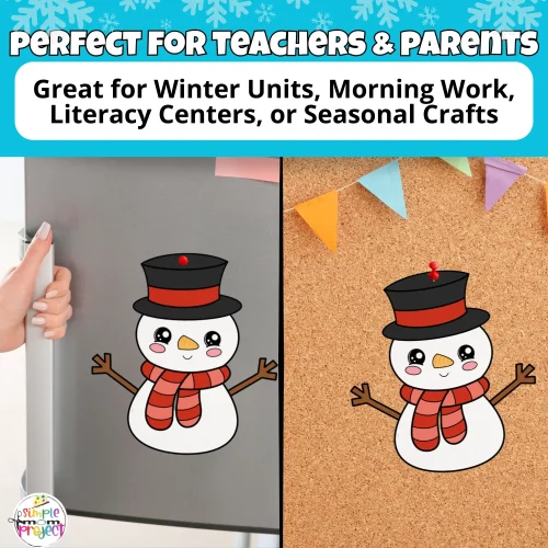 Bring winter indoors! This printable snowman activity ⛄ is simple, fun, and no-prep. Great for preschool, kindergarten, & early learners. ?