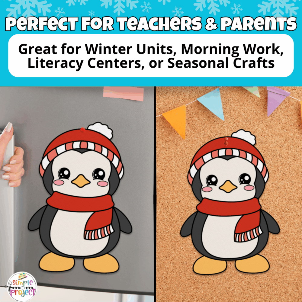 🐧 Teachers and parents love this winter craft for kids—easy to prep, low mess, and fun for preschoolers and early learners.