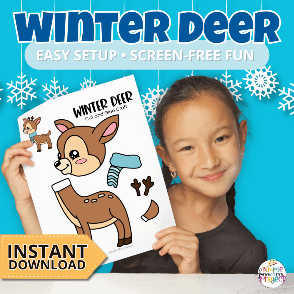 📚 Add this winter deer template to your preschool or kindergarten lesson plans! A creative cut-and-paste craft that kids will be proud to display.