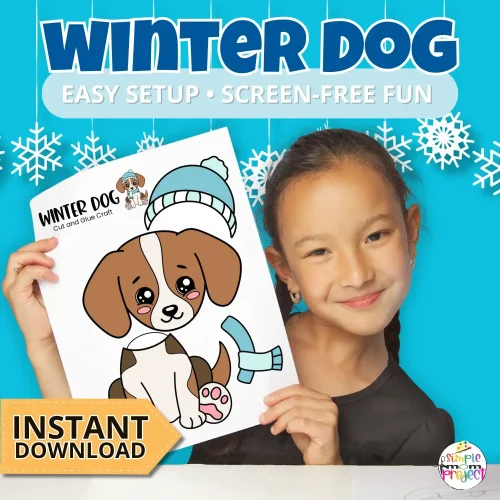 This Winter Dog Craft makes learning fun! Kids cut, paste, and create their own winter puppy—great for preschool, kindergarten, and beyond.