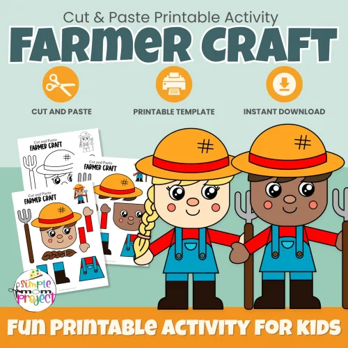 This farmer cut & paste community helper craft is a fun, hands-on activity for preschool and kindergarten learners. Kids practice cutting, gluing, and fine motor skills while learning about farmers. Includes FREE bonus tracing, labeling, and coloring pages. Perfect for classrooms or homeschool learning.