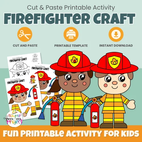 This firefighter cut & paste community helper craft is a fun, hands-on activity for preschool and kindergarten learners. Kids build fine motor and scissor skills while learning about firefighters. Includes FREE bonus tracing, labeling, and coloring pages. Perfect for Fire Safety Week, centers, or homeschool. Print and go!